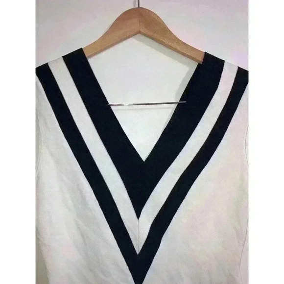 Rag & Bone Daphne Striped Knit V-Neck Tank Top White Black Blouse Size S - Picture 5 of 12